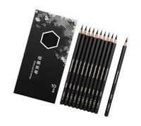 Lot de 10 crayons à charbon professionnels pour esquisses et ombrages - Ensemble de dessin en bois pour artistes, débutants - Fournitures artistiques professionnelles