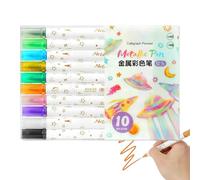 Lot de 10 crayons de peinture à l'huile - Séchage rapide - Marquages étanches - Outils d'écriture multi-surfaces avec flux lisse - Kit de bricolage pour pierre de glaçon tissu pierre