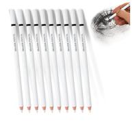 Lot de 10 Crayons Gomme pour Artistes - Stylo Bois pour Dessin Charbon, Gomme Blanche pour Croquis et Révision - Étudiants et Professionnels Art Peinture Projets Artistiques