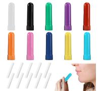 Lot de 10 crayons odorants pour huiles essentielles, stylo inhalateur avec mèche, bâtonnets odorants unis, bâtonnets odorants pour nez, bâtonnets d'inhalateur rechargeables, adaptés à tout moment (10
