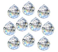 Lot de 10 Cristaux à Suspendre - Attrape-Soleil - Cristal Prisme de 30 mm - Cristaux Arc-en-Ciel pour Lustre, Pendentif, fenêtre, Jardin, décoration de Mariage