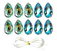 Lot De 10 Cristaux En Forme De Diamant À Suspendre, Attrape Soleil En Cristal, Suncatcher, Prisme, Pampilles Pour Lustres, Pour Fenêtres, Lustres Et Décoration, Avec 8 Mètres De Fil Transparent