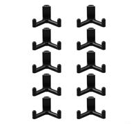 Lot de 10 crochets à outils de rangement en plastique noir - Support mural utilitaire à suspendre pour garage et atelier - Support mural pour abri de jardin