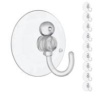 Lot de 10 crochets à ventouse réutilisables en PVC pour surfaces lisses comme le verre et le carrelage, pour organiser les clés, les serviettes et les petits articles suspendus (4 cm)