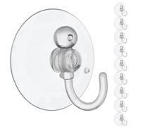 Lot de 10 crochets à ventouse solides réutilisables en PVC transparent avec crochet pour décoration d'intérieur, cuisine, salle de bain, bureau, surfaces lisses, 30 mm, 40 mm, 50 mm (5 cm)
