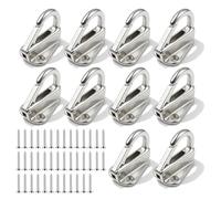 Lot de 10 crochets de fixation de bâche à deux trous en acier inoxydable avec 20 vis, crochets de bâche en métal pour filets de crochet remorque, filet de sécurité de chargement, bâches crochet bache