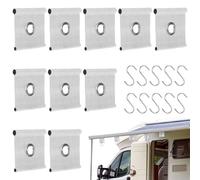 Lot de 10 crochets de guidage de passepoil pour passepoil - Pour bande passepoilée - Pour store de caravane - 3 m - Blanc