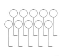 Lot de 10 crochets de levage en acier inoxydable avec poignée en boucle pour extracteur de grille de vidange de sol, 88 x 28 mm, crochets en métal argenté pour salle de bain