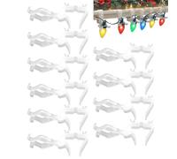 Lot de 10 crochets de lumière pour gouttière - Pince de lampe robuste pour toit d'arbre, soffite, terrasse, clôtures de terrasse