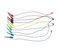 Lot de 10 crochets de test pour platine, câbles de test en silicone souple pour tests électriques, pour Arduino et multimètre, pour projets de jumper, 5 couleurs, 37 cm de long, 10 pièces (mâle)