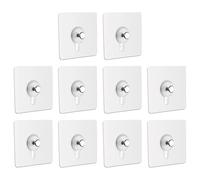 Lot de 10 crochets efficaces sans perçage - Crochets pratiques pour cadre photo - Pour mur lisse et carrelage - Invisible - Pour locataires