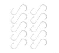 Lot de 10 crochets en S en aluminium pour accrocher des tasses à café, des accessoires de barbecue, des plantes et une solution de rangement en tissu (blanc)