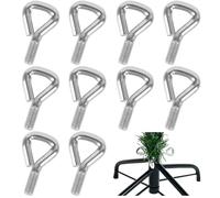 Lot de 10 crochets et boulons à œillets pour support de sapin de Noël, vis plates en acier inoxydable - Résistant à la rouille et à la corrosion, sans danger pour une utilisation en intérieur et en