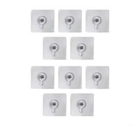 Lot de 10 crochets muraux avec autocollants à vis pour accrocher sans perforation sur cloison sèche, mur en ciment, bois dur et murs solides pour cadres, clés et vêtements (longueur de la vis 6 mm)