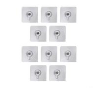 Lot de 10 crochets muraux en acrylique résistant sans perforation pour cloison sèche, ciment et citron vert, cadre photo, clés, vêtements, parapluie, capacité de charge de 5 kg (longueur de la vis 6