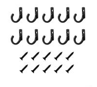 Lot de 10 crochets muraux en alliage de zinc avec fixation à trou unique, crochets décoratifs vintage en bronze pour accrocher vêtements, serviettes, sacs, clés et petits articles de maison (noir)