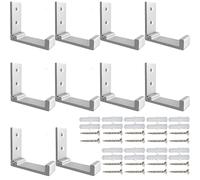 Lot de 10 crochets muraux pliants pour suspendre manteaux, serviettes, serviettes, supports de casque en alliage d'aluminium, ne rouille pas, montage mural avec vis pour sacs, équipement de fitness