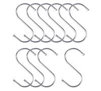 Lot de 10 crochets robustes en forme de S en acier inoxydable pour vêtements, ustensiles de cuisine, plantes, serviettes, outils de jardin (6,5 cm x 5 cm)