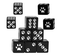 Lot de 10 cubes de jeu de société mignons de dessin animé 6 côtés | Pattes de chat Cube Jeu de table | Pour voyage, camping, maison, pique-nique, famille, amis, camarades de classe, élèves