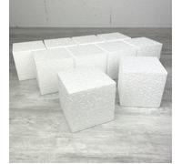 Lot de 10 cubes en polystyrène, 10 cm, Blocs en Styropor blanc à décorer - Unique - 10 cm