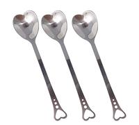 Lot de 10 cuillères à café en acier inoxydable de 14,3 cm en forme de cœur - Pour le café et le sucre - Cuillères à dessert - Cuillères à café