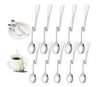 Lot de 10 cuillères à café en acier inoxydable - Lourdes - En acier inoxydable - Avec coude - À suspendre - En spirale - Pour sirop, yaourt, miel mélasse
