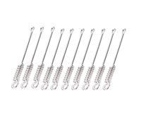 Lot de 10 cuillères à médecine en acier inoxydable pour tabac à priser, médicaments, sels, herbes, sable, paillettes - Argenté