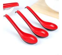 Lot de 10 cuillères à soupe avec longs manches pour repas chinois et japonais, ustensiles en mélamine faciles à nettoyer
