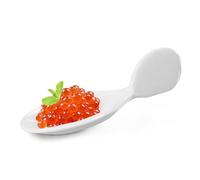 Lot de 10 cuillères de dégustation en porcelaine - Cuillères à caviar - Assiettes à apéritif en forme de poisson - Passe au lave-vaisselle - Pour apéritifs, gâteaux, desserts, sauces
