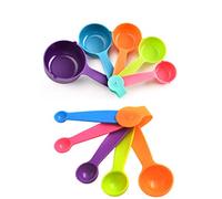 Lot de 10 Cuillères Doseuses Cuillères et Tasses à Mesurer en Plastique Doseurs de Cuisine pour des Mesures Précises de Vos Ingrédients en ML et en Cup