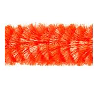 Lot de 10 cure-pipes pour bricolage - Diamètre : 8 mm - Longueur : 50 cm - Fil chenille - Peluche flexible - Cure-pipes - Uni ou bicolore - Couleur : orange fluo/blanc