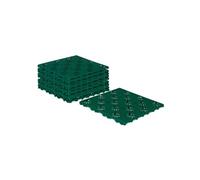 IDMarket - Lot de 10 Dalles caillebotis de Jardin Vert 29.5x29.5 CM