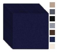 Lot de 10 dalles de moquette 30 x 30 cm - 0,9 m² - Tapis de sol, tapis résistant avec dos, tapis pour appartement, bureau, commerce, chambre à coucher, bleu foncé
