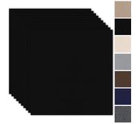 Lot de 10 dalles de moquette autocollantes 30 x 30 cm - 0,9 m² - Tapis avec couverture arrière, autocollants et moquettes, revêtement de sol résistant pour appartement, bureau, commerce - Noir
