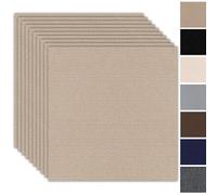 Lot de 10 dalles de moquette autocollantes - 50 x 50 cm - 2,5 m² - Moquette avec couverture arrière - Revêtement de sol résistant - Pour appartement, bureau, commerce - Marron clair