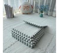 Lot de 10 dalles de sol carrées emboîtables en mousse et flanelle douce pour aire de jeux, chambre à coucher, chambre d'enfant, revêtement de sol d'intérieur, facile à laver et sur mesure (blanc)