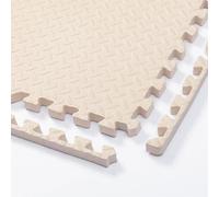 Lot de 10 dalles de sol emboîtables en mousse pour la maison, la salle de sport, la chambre à coucher, tapis d'éveil antidérapant (beige, 1 cm d'épaisseur)