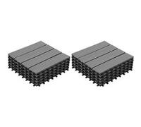 IDMarket - Lot de 10 Dalles de terrasse WODHY clipsables Bois Composite Gris 30 x 30 cm