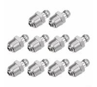 Lot de 10 de graisse hydrauliques droits filetage 1/8-28 | Matériau de haute dureté, huile anti-éclaboussures pour la protection, construction, largeur hexagonale 10 mm