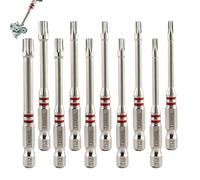 Lot de 10 de tournevis magnétiques en acier S2 65 mm