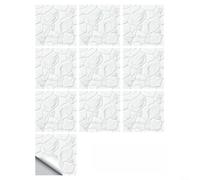 Lot de 10 décalcomanies murales imperméables en PVC de style nordique motif galets faciles à décoller et amovibles pour cuisine, salle de bain, salon, décoration d'intérieur - Bleu - 15 x 15 cm