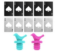 Lot de 10 décapsuleurs, 2 bouchons d'oiseaux, ouvre-bouteille de marque, décapsuleur Pik A, décapsuleur en acier inoxydable, décapsuleur manuel