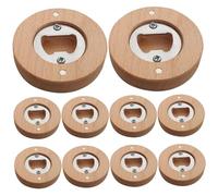 Lot de 10 décapsuleurs magnétiques en bambou de forme ronde - 6,1 x 6,1 cm - Décapsuleur magnétique pour réfrigérateur - Décoration de barre - Aimant de réfrigérateur