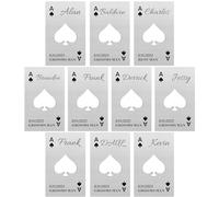 Lot de 10 décapsuleurs personnalisés format carte de crédit, cadeaux pour garçon d'honneur pour enterrement de vie de jeune fille, ouvre-bouteille de bière en acier inoxydable, pique A argent