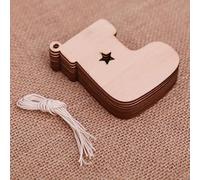 Lot de 10 décorations à suspendre pour sapin de Noël en bois avec différents thèmes festifs (bottes)