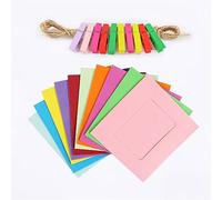 Lot de 10 décorations de fête « Happy Birthday » en papier pour cadre photo - Bannière de décoration de fête - Guirlande décorative pour bébé garçon et fille - Fournitures de 1 an (7,6 cm multicolore)