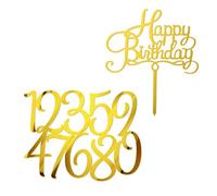 Lot de 10 décorations de gâteau avec chiffres, 1 pièce d'insert d'anniversaire, numéro 0-9, décoration de gâteau avec combinaison de chiffres