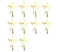 Lot de 10 décorations de gâteau croisées avec symbole colombes pour baptêmes, célébrations religieuses, fêtes, desserts, décorations de gâteaux de mariage colombes