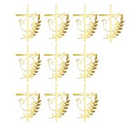 Lot de 10 décorations de gâteau croisées et colombes pour événements religieux - Accessoire de fête de mariage - Insert religieux