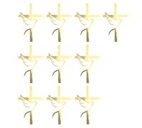 Lot de 10 décorations de gâteau croisées et colombes pour événements religieux - Accessoire de fête de mariage - Insert religieux